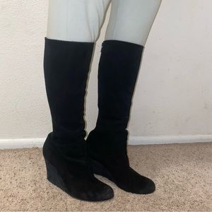 Christian Louboutin Suede Knee-High Boots.